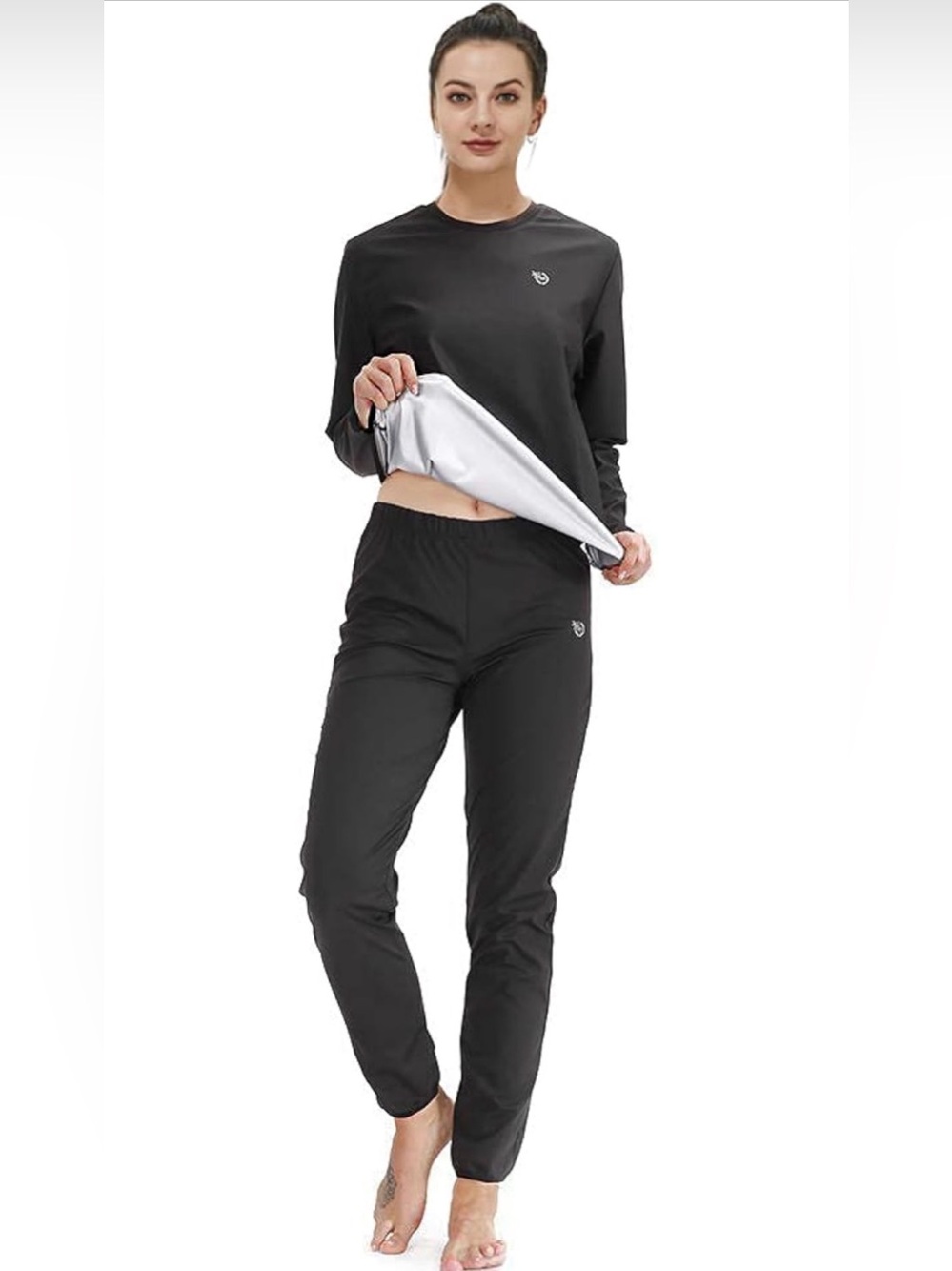 Women’s Black Sweat Suit / Sauna Suit Set | Size: Large – New in Bag - Picture 6 of 11